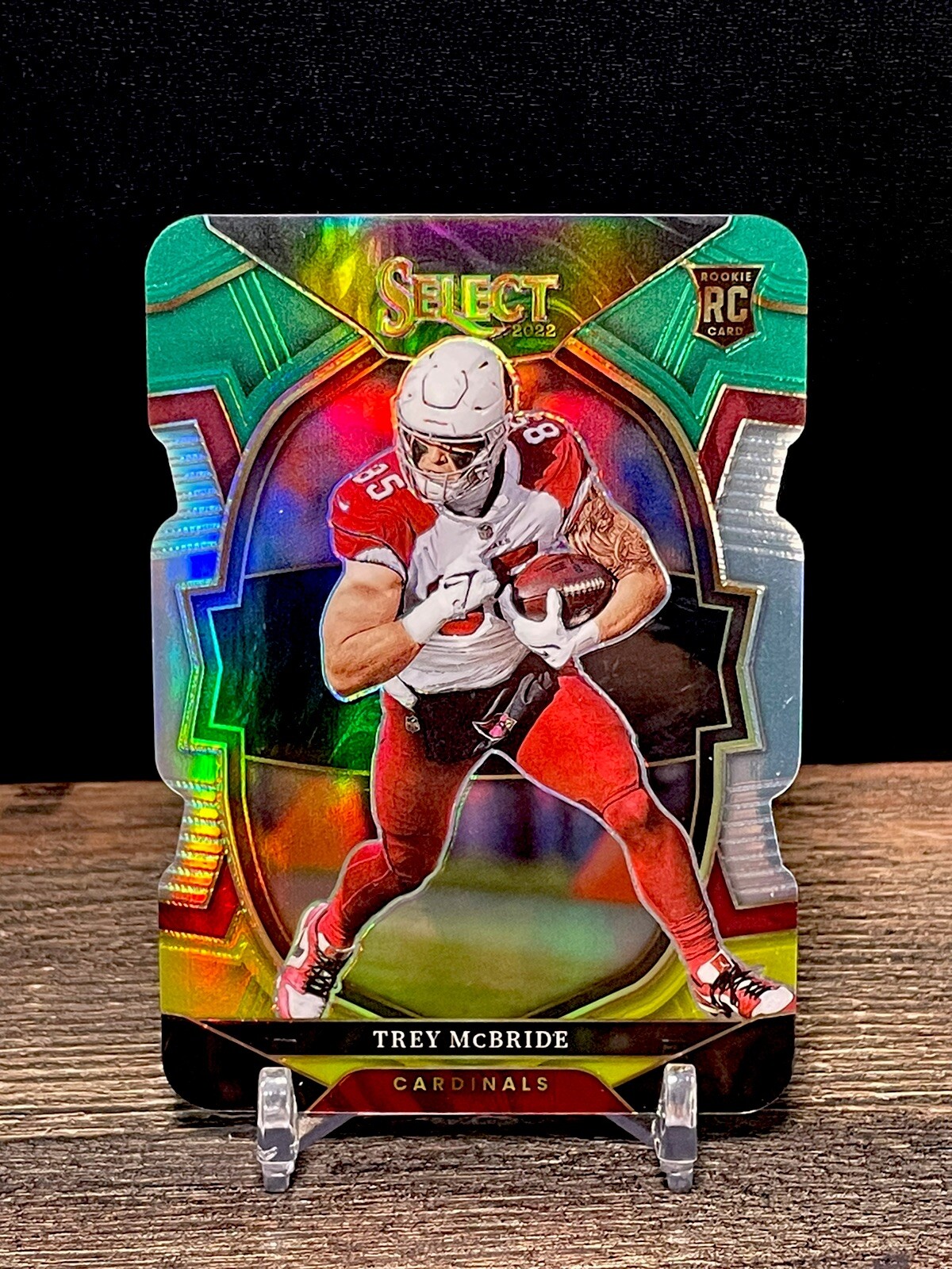 Trey McBride 2022 Select #11 Green & Yellow Die-Cut Rookie Arizona Cardinals RC