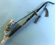 Biedermeier Porzellan Tabak-Pfeife Reiter Mallersdorf Holz Horn Hirschhorn ~1826