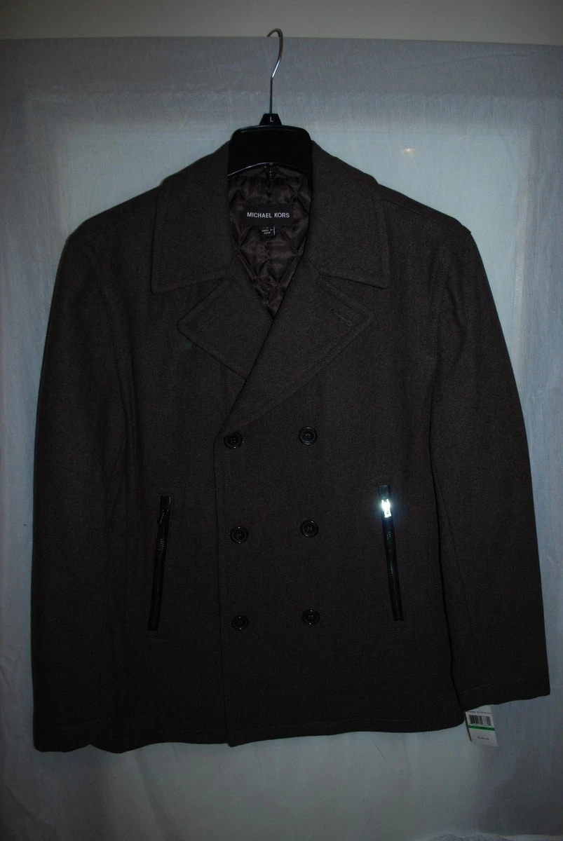 Michael kors double store breasted peacoat mens