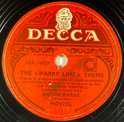 Anton Karas: Das Café Mozart / Die ''Harry Lime'' 78 Runden U/min DECCA MG 9235