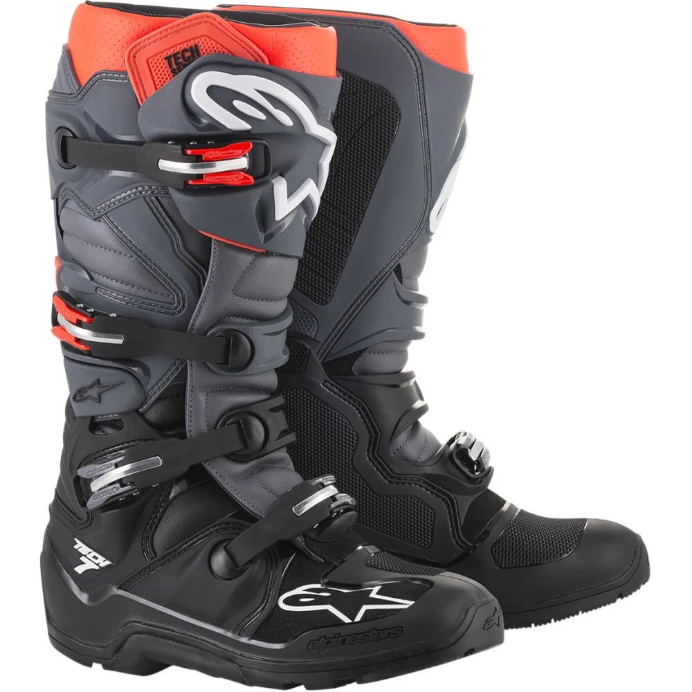 Alpinestars Offroad Tech 7 Enduro Boots Black Gray Red Fluo 12