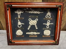 Nautical Ropes/ Tied Rope Picture Under Glass, Framed 8 X 10/B11