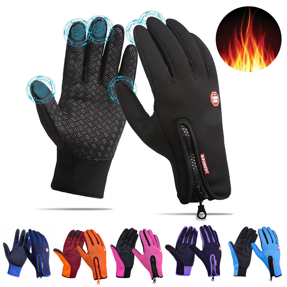 Winter Gloves Waterproof Warm Gloves Touch Screen Fingers for Ski Biking Running-image