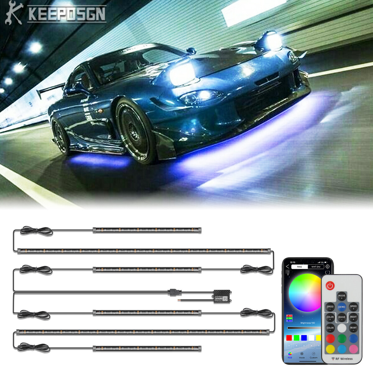 For Mazda RX-7 RX-8 2 3 5 6 MX-5 6PCS LED Multi‑color Neon