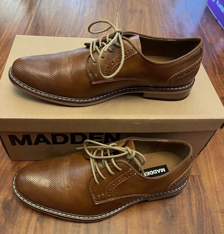 Mens Shoes Size 8.5, Madden, Loafers, Cognac, Brown, Leather, Wedding, Hoco,prom