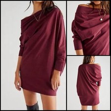Free People Beach Free-est Modern Exaggerated Neckline Twist Draped Dress XS
