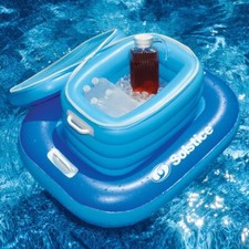 Totalmente Nuevo -- Solsticio Inflable Flotante Enfriador de Hielo Piscina Bebida Barra Flotante