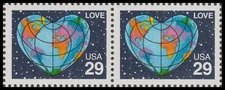 US 2535 Love 29c horz pair MNH 1991
