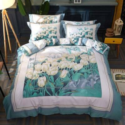 3D Flower Field ZHUA2788 Bed Pillowcases Quilt Duvet Cover Set Queen King Zoe