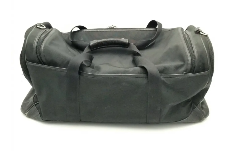 バッグ Coach Voyager 2WAY Leather Duffel Bag Coach LARGE F77216 Voyager Black Canvas and Leather Trim Travel