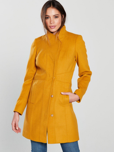 smart funnel neck coat