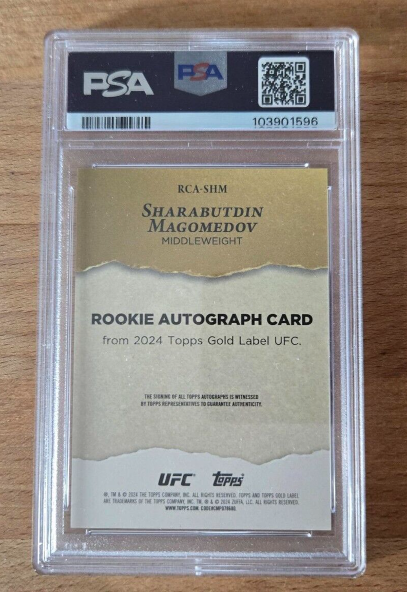 Sharabutdin Magomedov /349 PSA 9 Rookie Autograph 2024 Topps Gold Label ...