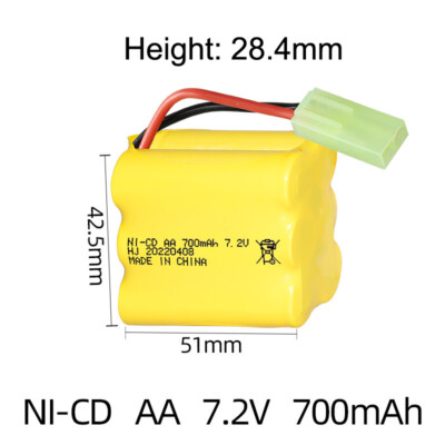 1Pack 7.2V 700mAh Nicd AA rechargeable Battery Mini Tamiya plug