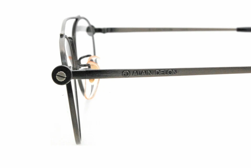 Novo Autêntico Alain Delon 1505 COL.3 Japão Anos 80 Óculos de Metal Gunmetal Vintage - Imagem 3 de 4