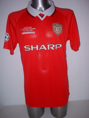 Manchester United Beckham Camp Nou 99 S M L Shirt Jersey Soccer