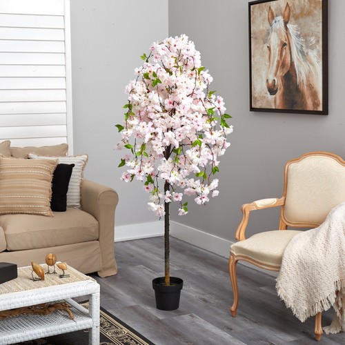 5’ Cherry Blossom Artificial Tree Home Office Decor. Retail $180 - Picture 3 of 4