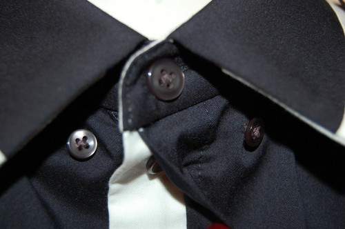 Elie Tahari Men's Navy White Lining Blouse Cotton Shirt Size L - Picture 4 of 10