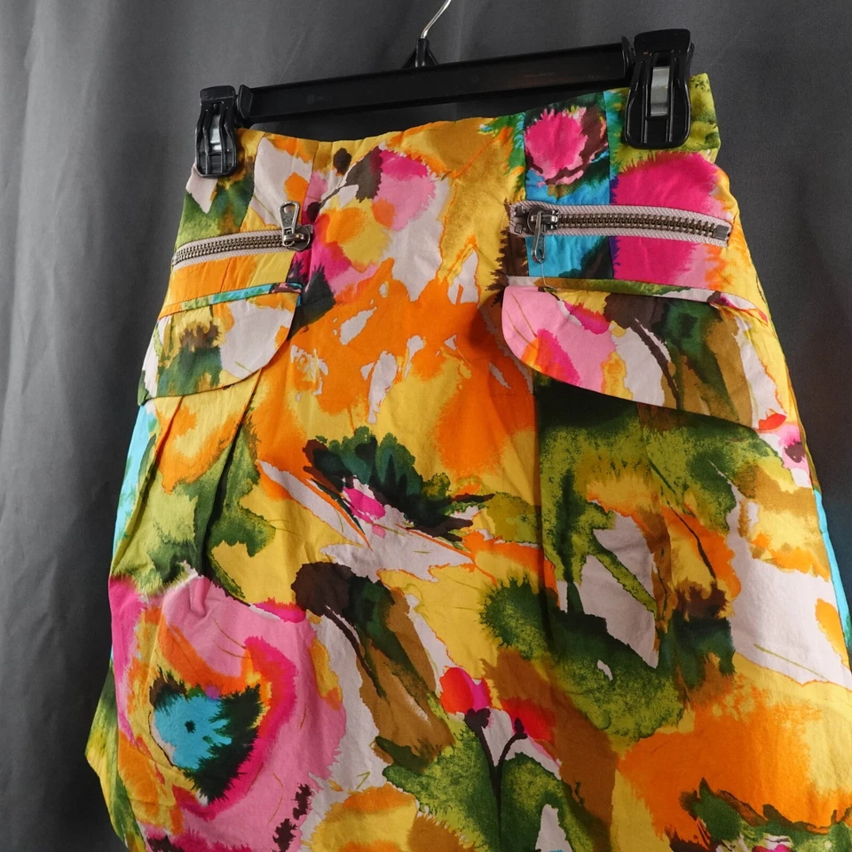 Falda Nanette Lepore Mujer 0 Amarilla Floral Audaz Retro Glamour Fuerte Lujo Artístico Foto 3 de 4