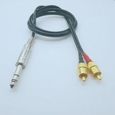 6.35mm 1/4" TRS Plug to L R dual 2x RCA Phono male Y Cable for Monitor Decoder