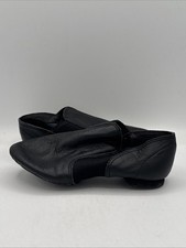 Capezio Kids Leather Black E-Series Slip -on Jazz Shoes size 3M