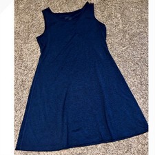 Patagonia Women's Blue Heathered Sleeveless A-Line flowy Dress Size L