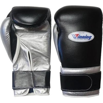 Winning Boxing Gloves CO-MS-500B 14oz Black and Silver Pro Tape