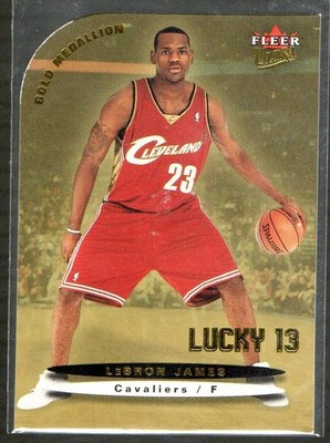 2003 04 Fleer Ultra  Lucky 13  Gold Medallion #171 LeBron James Rookie Card