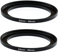  2-Pcs 52-58MM Step-Up Ring Adapter, 52Mm to 58Mm Step up Filter Ring, 52 Mm Ma