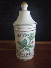 Porcelain Apothecary Jar- Tranquilizer Leaf Herb Jar Home Decor
