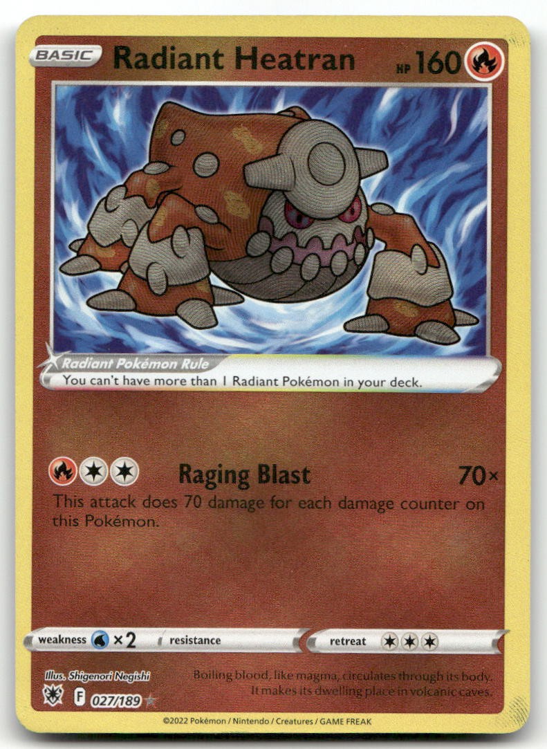 Radiant Heatran #27/189 (Holo) (MP) SWSH10: Astral Radiance SWSH10 Pokemon