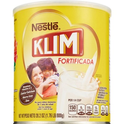 Nestle Klim Fortificada Dry Whole Milk Powder Toddler Formula 28.2 Oz BB 8/31/26