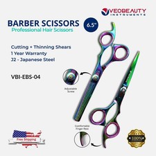 Hair Cutting J2 Japanese Barber Scissors Set Thinning Shears Kit Multicolor