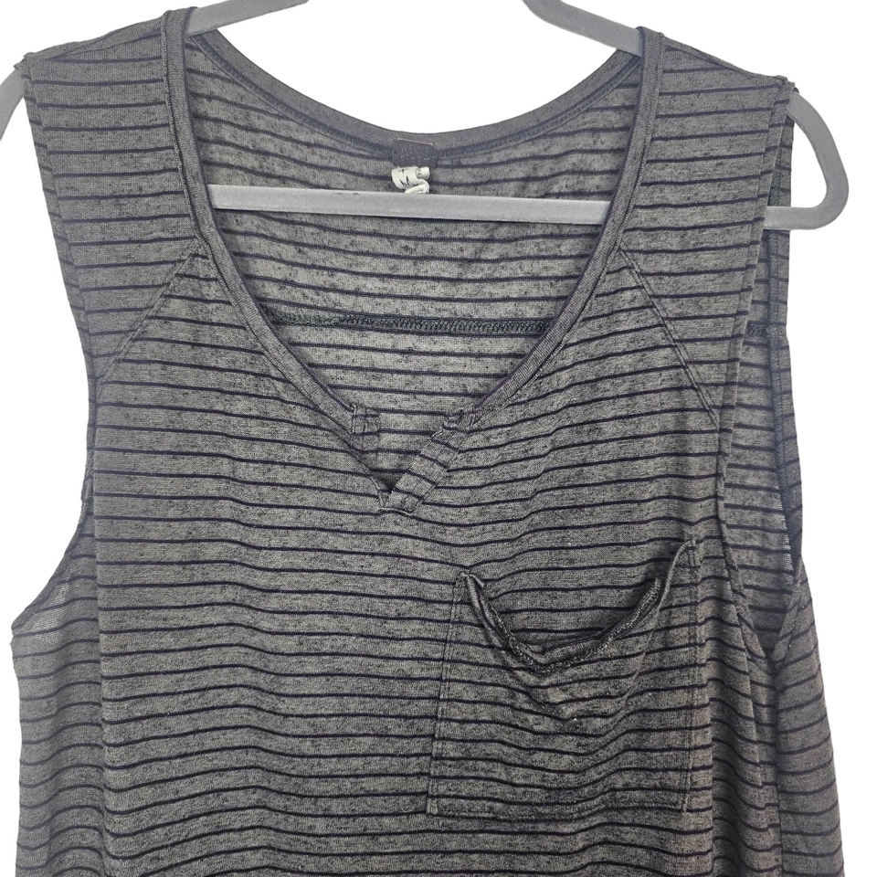 Camiseta sin mangas We The Free Weekend Warrior cuello en V camiseta sin mangas mujer M gris a rayas Foto 2 de 4