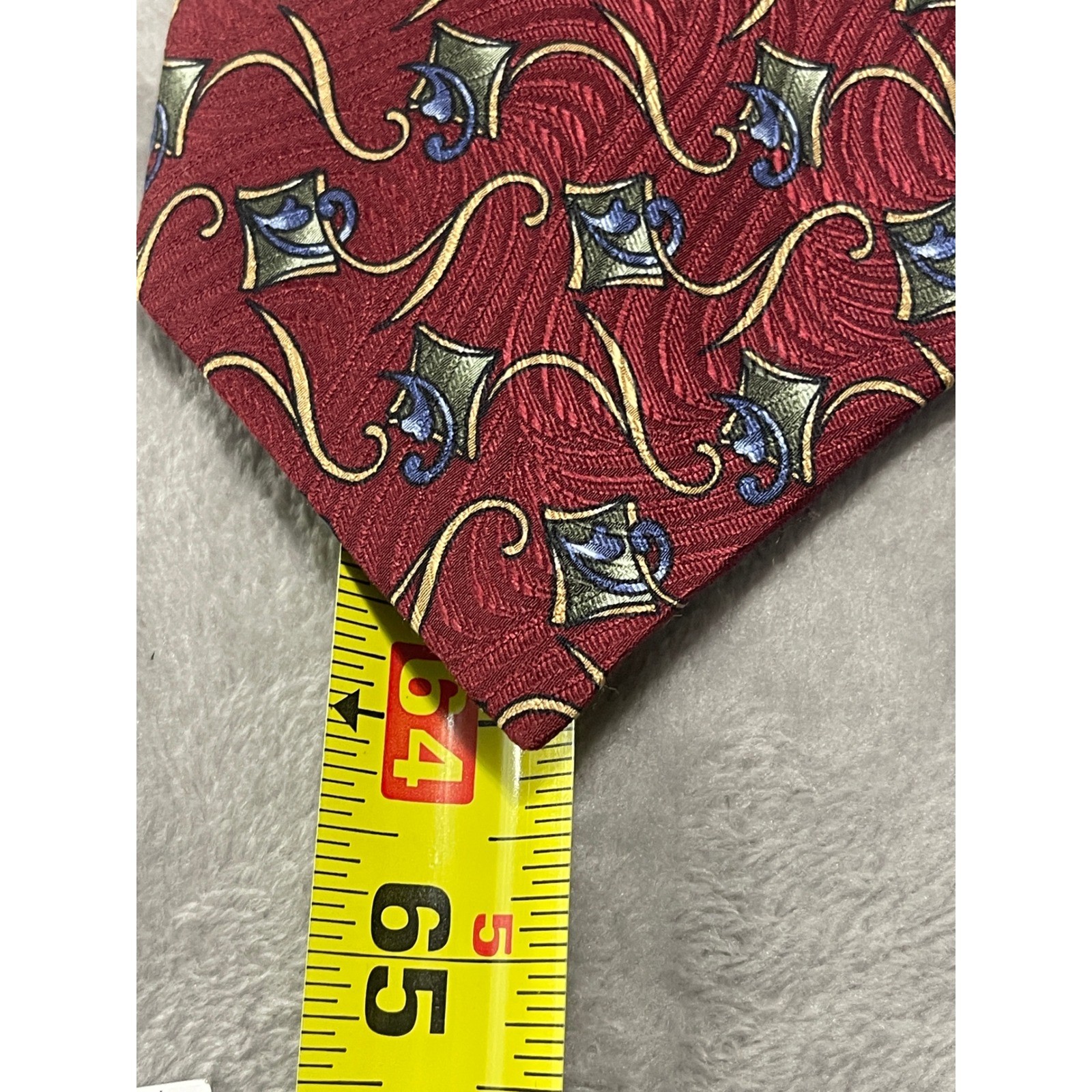 Robert Talbott Studio Extra Long Burgundy Pattern… - image 10