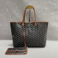 Goyard Saint Louis Small Black Brown Coated C...