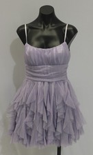 Windsor Women's Louisa Ruffle Glitter Skater Short Dress EH6 Lavendar Size 5 NWT