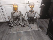 Halloween Props Two 5 Ft Home Depot Ultra Poseable Corpse Skeletons