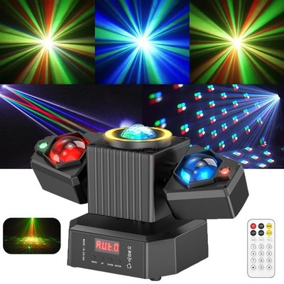 50W LED DJ Disco 2-Arm Moving Head Light RGBW LED Laser Effect DMX Stage Lights