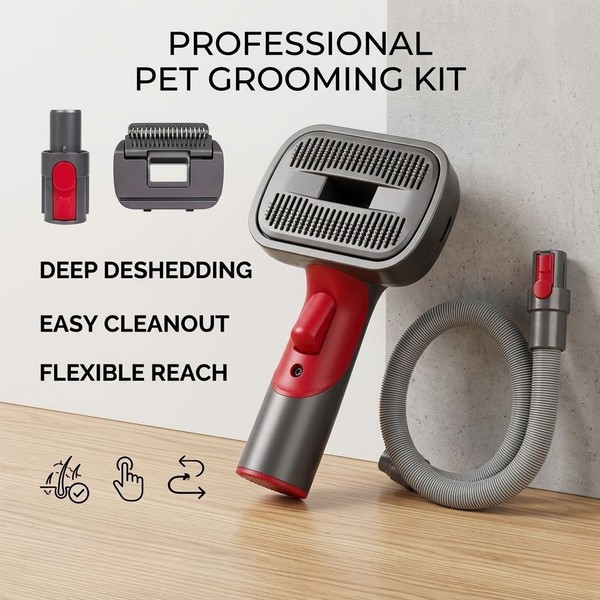 Kit de accesorios de aspiradora para aseo de mascotas juego de herramientas depilación de perros gatos 2 en 1