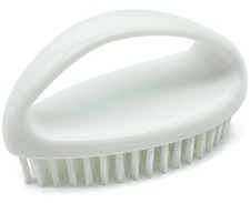 Cleaning Brush, Stiff Nylon Bristles, Heavy Duty Scrub, Small, White