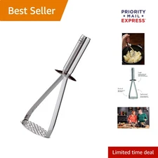 Chef-Grade Ergonomic Potato Masher - Durable, Easy to Clean Stainless Steel