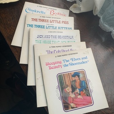 Five Twin Puppet Storybooks Softcover Book Lot of 5 Vintage Children's Books