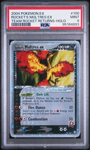 PSA 9 Team Rocket's Moltres ex #100 Rocket Returns Holo Rare Pokemon 2004 MINT
