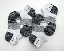 4 Pairs BOMBAS Women's Lightweight Running Ankle Socks Size Med 8-10.5 White NWT