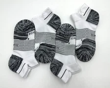 4 Pairs BOMBAS Women's Lightweight Running Ankle Socks Size Med 8-10.5 White NWT