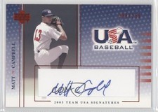 2003 USA Baseball Team Signatures Blue Ink 198/250 Matt Campbell #S-7 Auto 3k6