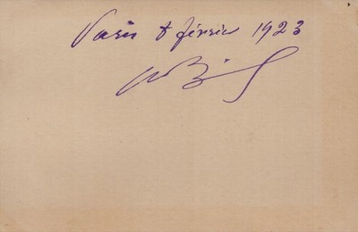 ARISTIDE BRIAND - SIGNATURE(S) 02/08/1923