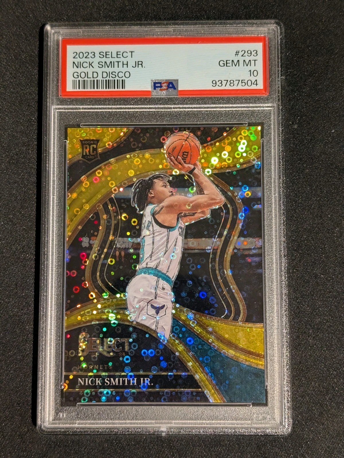 2023-24 Select Nick Smith Jr. Gold Disco Prizms Rookie RC Courtside 7/10 PSA 10