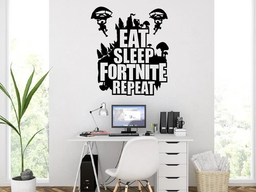 Eat Sleep Repeat Wall Stickers Funny Quote Paratroope Decal Home Decor Art Kids - Picture 1 of 12