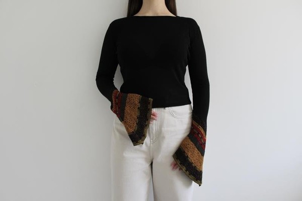 Women DP:Jeans Sweater Black Viscose M